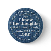 Jeremiah 29:11 KJV Denim Bible Verse Quote Button
