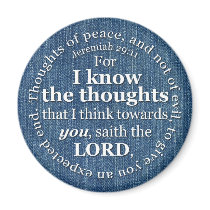 Jeremiah 29:11 KJV Denim Bible Verse Quote Refrigerator Magnets