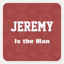 JEREMY Custom Name Red Star G506 Square Stickers