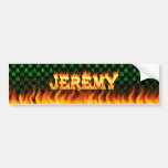 Jeremy real fire and flames bumper sticker design.