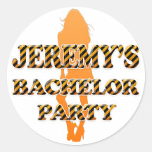 Jeremy's Bachelor Party Round Stickers