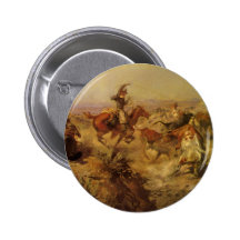Jerked Down by CM Russell, Vintage Cowboys Button