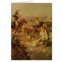 Jerked Down by CM Russell, Vintage Cowboys Card