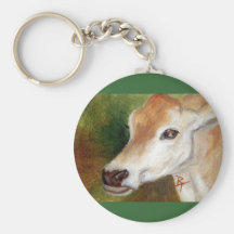 Jersey Cow aceo Keychain