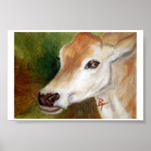 Jersey Cow aceo Poster