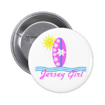 Jersey Girl baby Bodysuit Pink Surfboard W/Sun