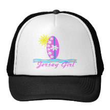 Jersey Girl baby Bodysuit Pink Surfboard W/Sun Hats
