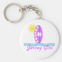 Jersey Girl baby Bodysuit Pink Surfboard W/Sun Key Chains