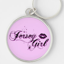 Jersey Girl Silver Keychain