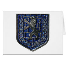 Jerusalem Crest Blue Greeting Cards