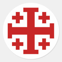 Jerusalem Cross Round Stickers