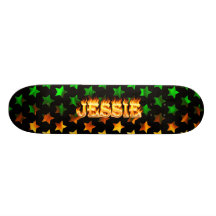 Jessie skateboard fire and flames design