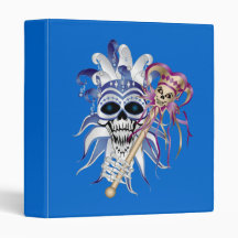 Jester Skull 3 Ring Binder