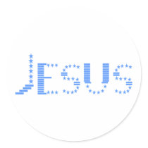 Jesus 72 Bleu Stickers