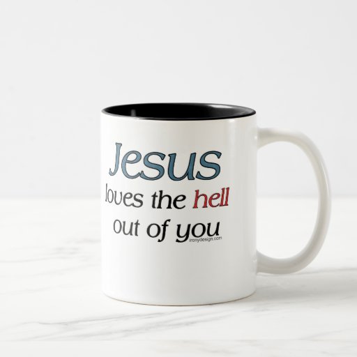 Jésus aime l'enfer hors de vous attaque mug à café