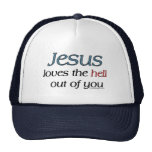 Jésus aime l'enfer hors de vous des chapeaux casquette de camionneur