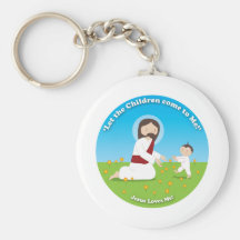 Jesus and Child Key Chain