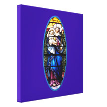 Jesus and Mary stained glass window Stretched Canvas Print