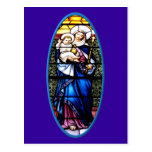 Jesus and Mary stained glass window Postcard