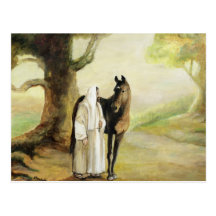 Jesus and the Horse Art Postcard