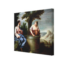 Jesus and the Samaritan Woman Stretched Canvas Print