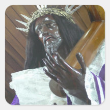 Jesus Bearing the Cross Square Stickers