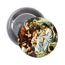Jesus blessing the children buttons