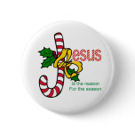 Jesus Candy Cane Button