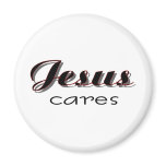 Jesus Cares Christian saying Magnets