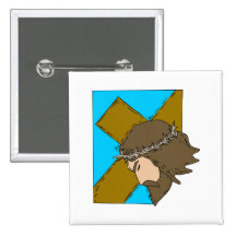Jesus carrying cross 2 buttons