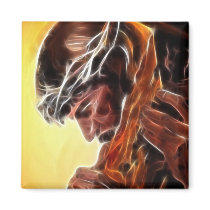Jesus Carrying The Cross Refrigerator Magnet