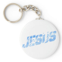 Jesus cassé bleu clair key chains