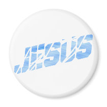 Jesus cassé bleu clair refrigerator magnets