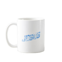 Jesus cassé bleu clair mug
