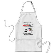 Jesus Christ and the American Soldier 2nd Version Aprons