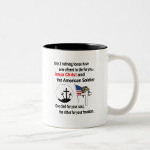 Jesus Christ and the American Soldier 2nd Version Coffee Mugs