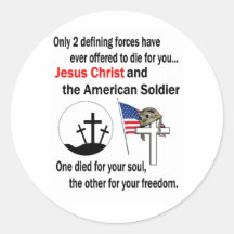 Jesus Christ and the American Soldier 2nd Version Sticker