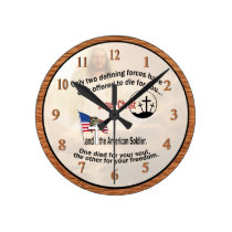Jesus Christ and the American Soldier Medium Clock wall clocks