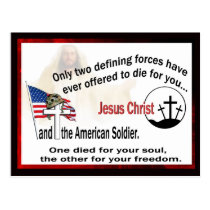 Jesus Christ And The American Soldier Postcard postcards