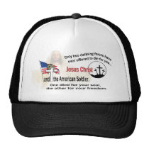 Jesus Christ and the American Soldier Trucker Hat hats