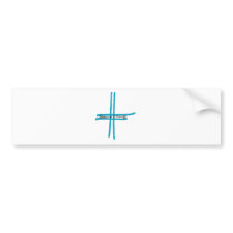 Jésus Christ croix bleue Bumper Sticker