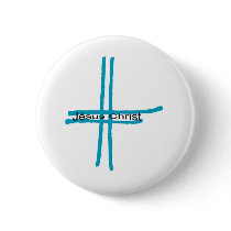Jésus Christ croix bleue Pins
