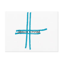 Jésus Christ croix bleue Postcards