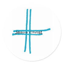 Jésus Christ croix bleue Sticker