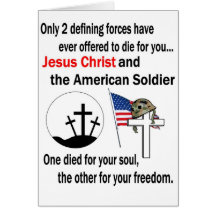 Jésus-Christ et version de soldat américain la 2èm Cartes