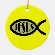 JESUS Christian Fish Symbol Ornament