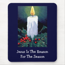 JESUS: CHRISTMAS: CANDLE: ART MOUSE PADS