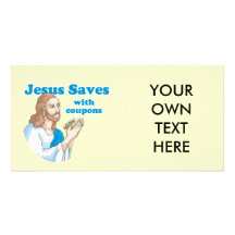 JÉSUS ÉCONOMISE AVEC DES BONS PHOTOCARTE CUSTOMISÉE