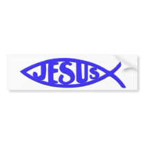 Jesus Fish (Bumper Sticker Blue)