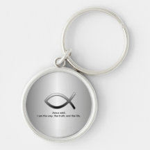 Jesus Fish Christian Ichthys Custom Scripture Key Chain